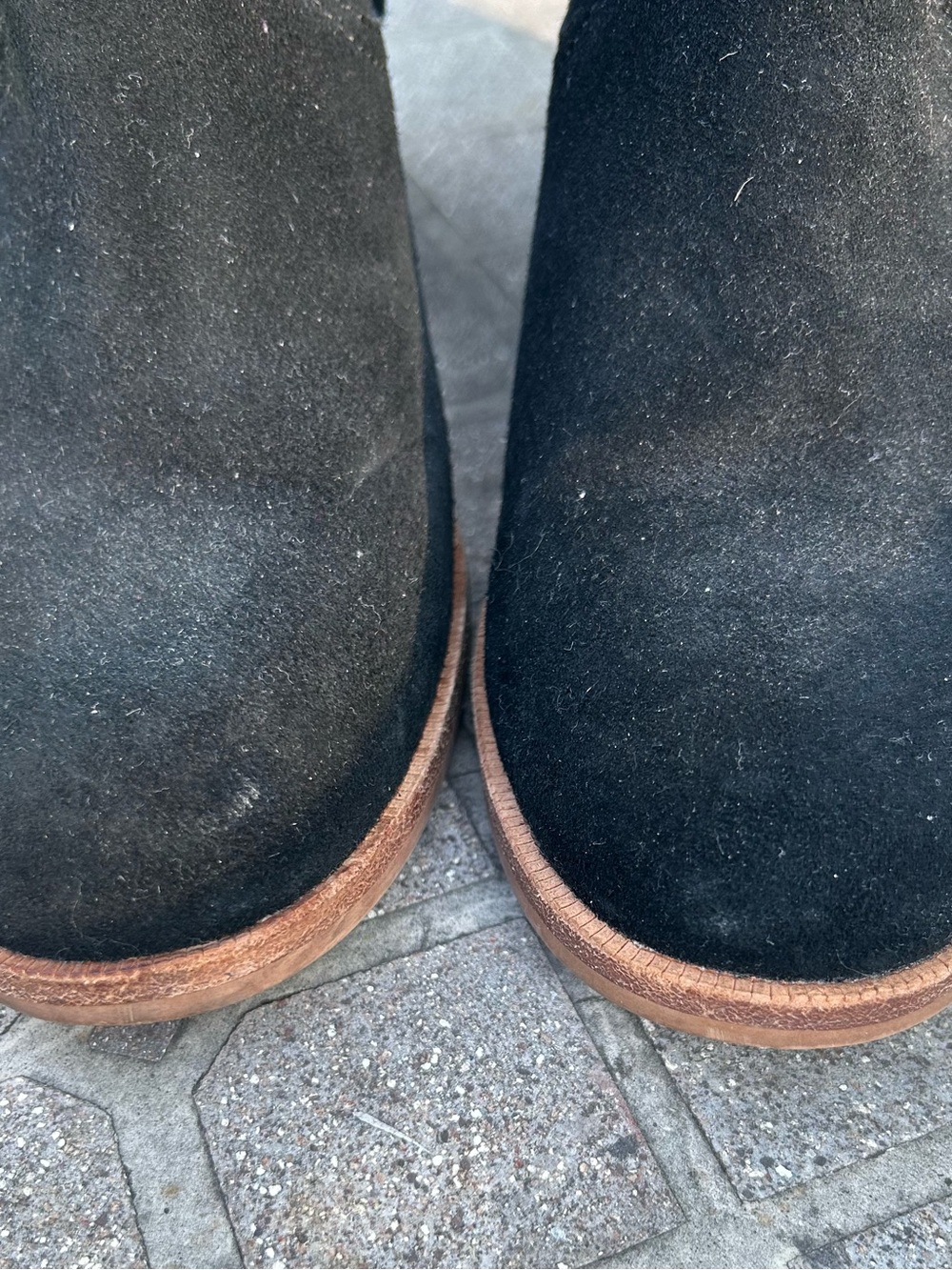 UGG Elora Black Suede Ankle Boots with Crisscross Strap Size 9 - Picture 4 of 13